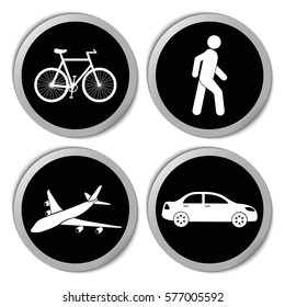 Transportation icons - vector stickers  set