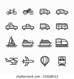 Transportation Icons and Vehicles Icons with White Background