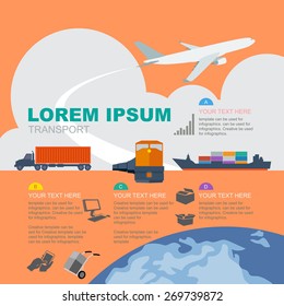 Transportation infographic template. Vector illustration.
