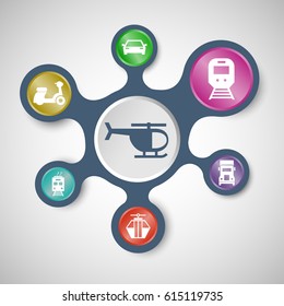Transportation infographic templates with connected metaballs, stock vector