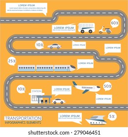 transportation infographics element and background. can be used for workflow layout, diagram, number options, step up options, web design, banner template. Vector illustration