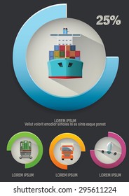 Transportation infographics elements and icons. Vector illustraion.