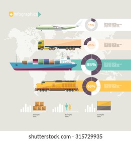 Transportation infographics. Flat design.