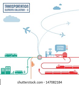 Transportation infographics - graphic elements set 3