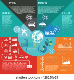 Transportation Infographics Illustrations Vehicles. Data Collection And Visualization Of Information About The Vehicle Traffic. Data Collection And Visualization Of Information. 