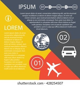 Transportation Infographics illustrations vehicles. Data collection and visualization of information about the vehicle traffic.  Set elements of infographics. 