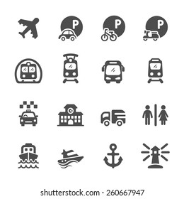 transportation and infrastructure icon set, vector eps10.