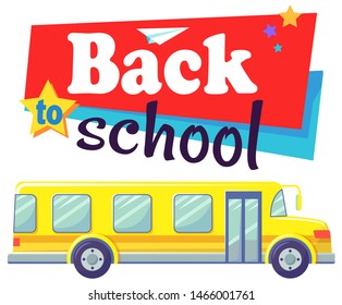 Transportation Kids School Vector Isolated Yellow Stock Vector (Royalty ...