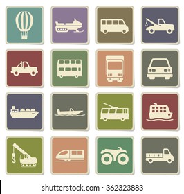 Transportation label icons for web