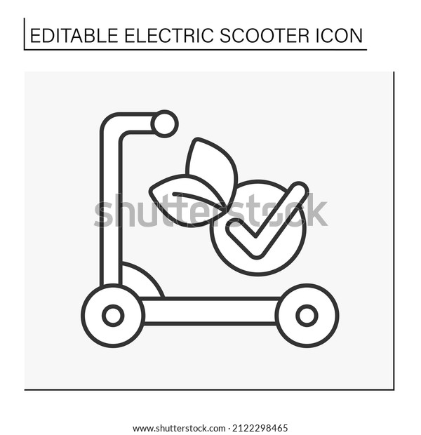  Transportation line icon. Fast, express
ecological transport. Movement. Electric scooter concept. Isolated
vector illustration. Editable
stroke