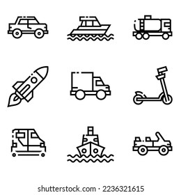 transportation line icon Logo design. vector design and icon, for your business