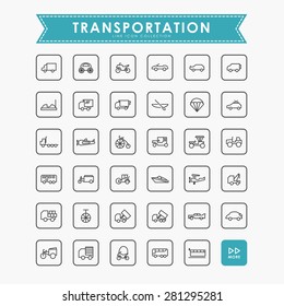 transportation line icons