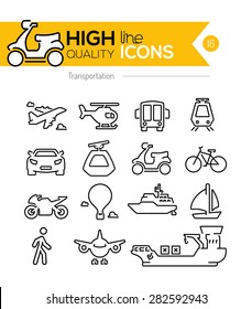 Transportation Line Icons