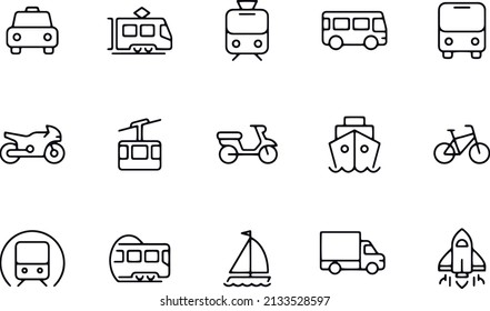 Transportation line icons vector design 