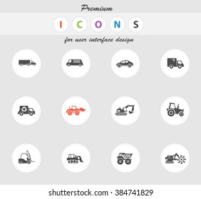 Transportation and Loading Machines  vector icons for web sites and user interface