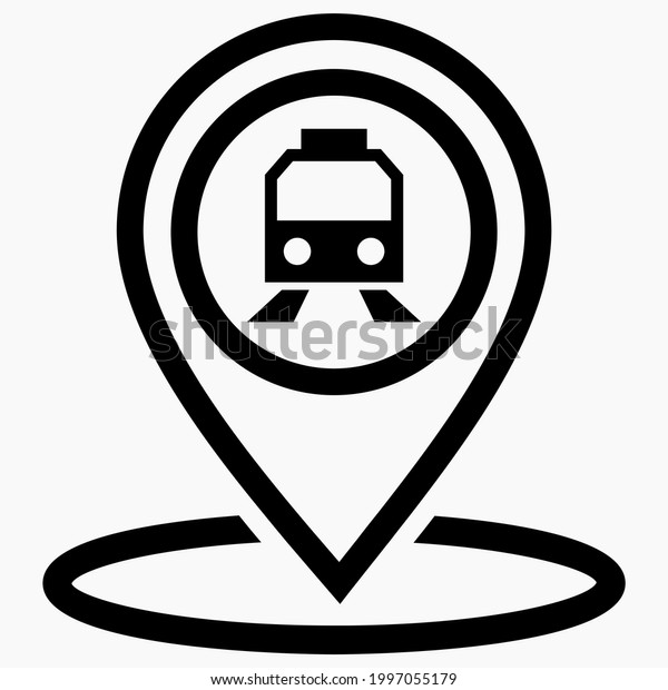 Transportation Location Icon Public Transport Station Stock Vector ...