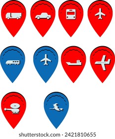 Transportation Location Map Pointer of and object