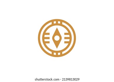 Logotipo Monoline de transporte y ubicación