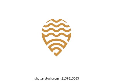 Logotipo Monoline de transporte y ubicación