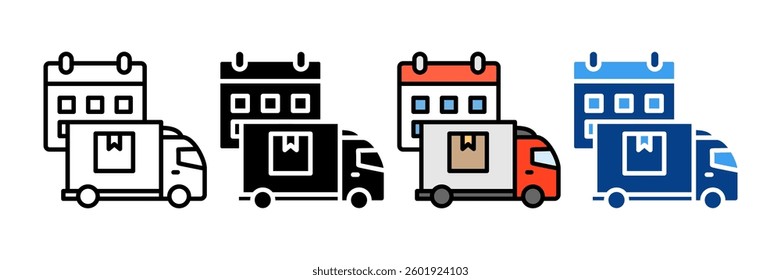 Transportation Logistics Icon Set Multiple Style Collection