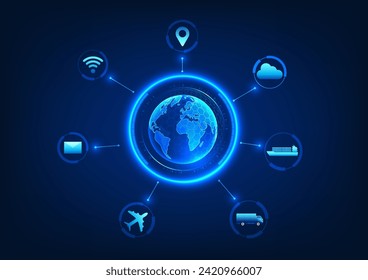 Transportation or logistics industry Shipping goods around the world via planes, ships, and trucks using AI technology. Come in and help manage communications, specify locations, and navigate.