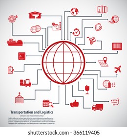 Transportation and logistics - Transportation and logistics infographic elements and editable vector icons for video, mobile apps, Web sites and print projects.EPS 10vector.