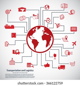 Transportation and logistics - Transportation and logistics infographic elements and editable vector icons for video, mobile apps, Web sites and print projects.EPS 10vector.