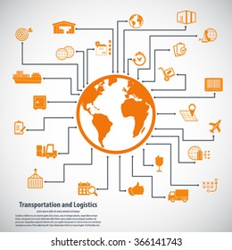 Transportation and logistics - Transportation and logistics infographic elements and editable vector icons for video, mobile apps, Web sites and print projects.EPS 10vector.