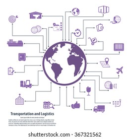 Transportation and logistics - Transportation and logistics infographic elements and editable vector icons for video, mobile apps, Web sites and print projects.EPS 10vector.