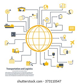 Transportation and logistics - Transportation and logistics infographic elements and editable vector icons for video, mobile apps, Web sites and print projects.EPS 10vector.