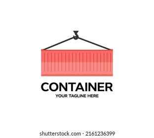 Transportation Logistics of international container cargo shipping and cargo plane in container yard logo design. Freight transportation, International global shipping vector design and illustration.