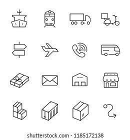 Transportation and logistics. Set of vector icons