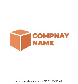 Transportation Logo with brown box Vector Illustration