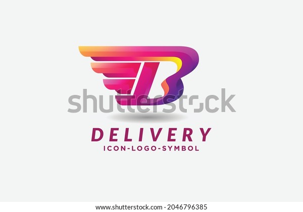 transportation\
logo design concept, colorful red three dimensional letter B with\
wing in white background , car logo, cargo .shipping. drop ship\
.vector graphic logo design\
illustration