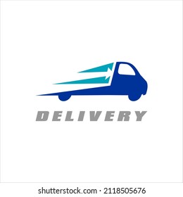 Transportation logo design logistic van delivery service vector