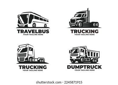 Transportation logo set design vector illustration