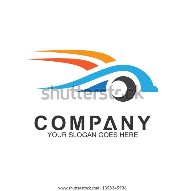 transportation logo template, car shape with simple
line style