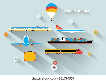 Transportation  long shadow flat images