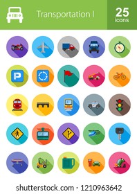 Transportation Long Shadow Icons