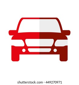Transportation machine concept represented by red car icon. isolated and flat illustration 