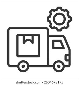 Transportation Management Outline Icon Vector Illustration