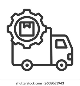 Transportation Management Outline Icon Vector Illustration