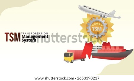 Transportation Management System (TMS) concept. supply chain management isometric 3d style vector illustration