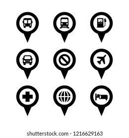 Transportation map pins
