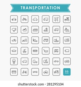 transportation minimal line icons