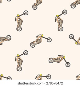 transportation motor, cartoon seamless pattern background