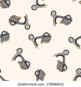 transportation motor, cartoon seamless pattern background