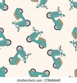 transportation motor, cartoon seamless pattern background