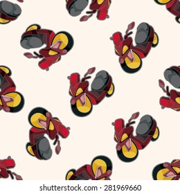 transportation motor , cartoon seamless pattern background