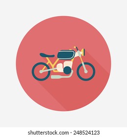 Transportation motorcycle flat icon with long shadow,eps10
